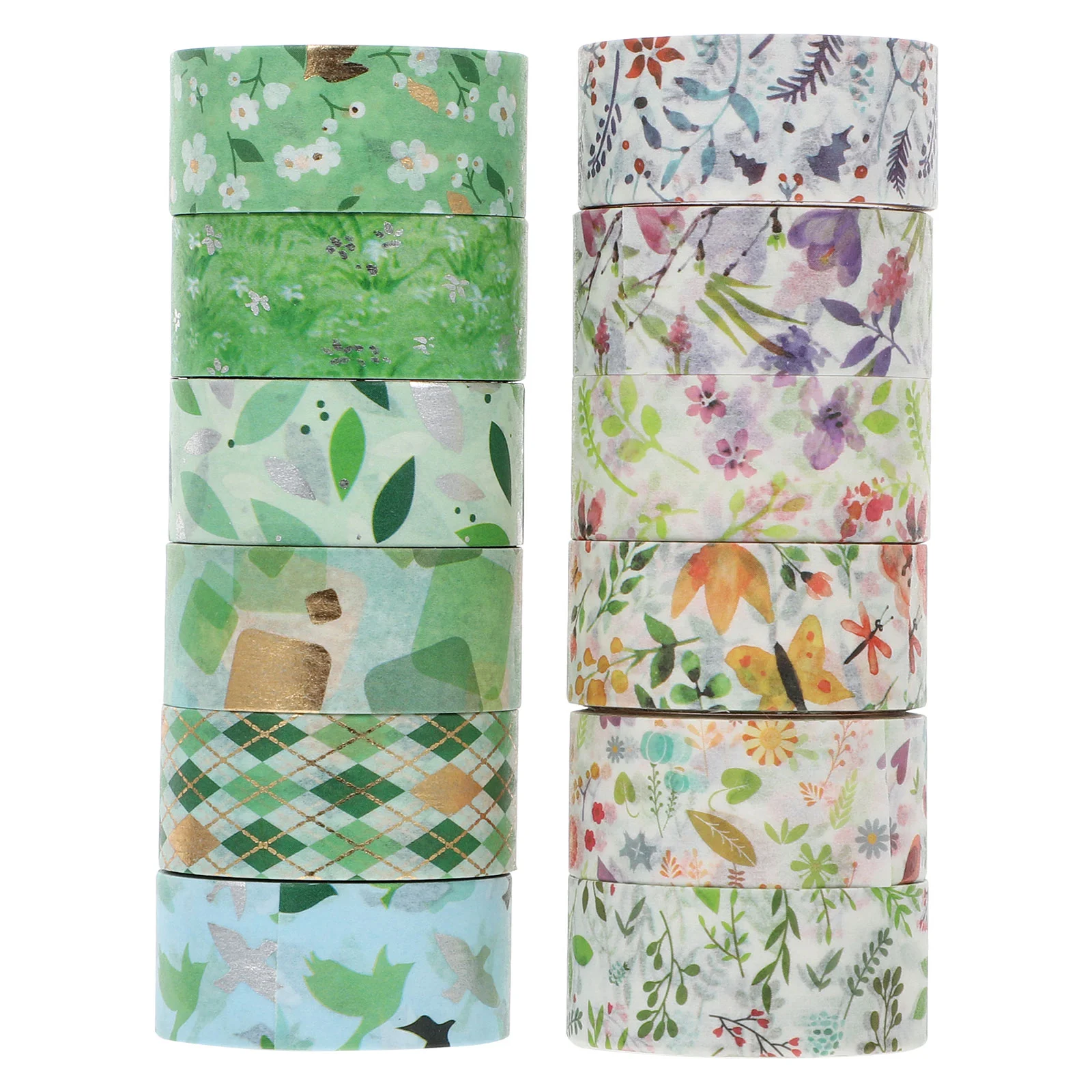 

12 Pcs Self-adhesive Washi Tapes DIY Washi Paper Tape Decorative Washi Tape