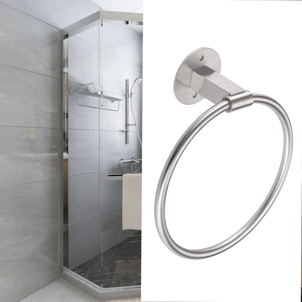 

Towel Rack Anti-rust Brushed Metal Hook Towel Hook Bathroom Shelf Wall-mounted 304 Stainless Steel