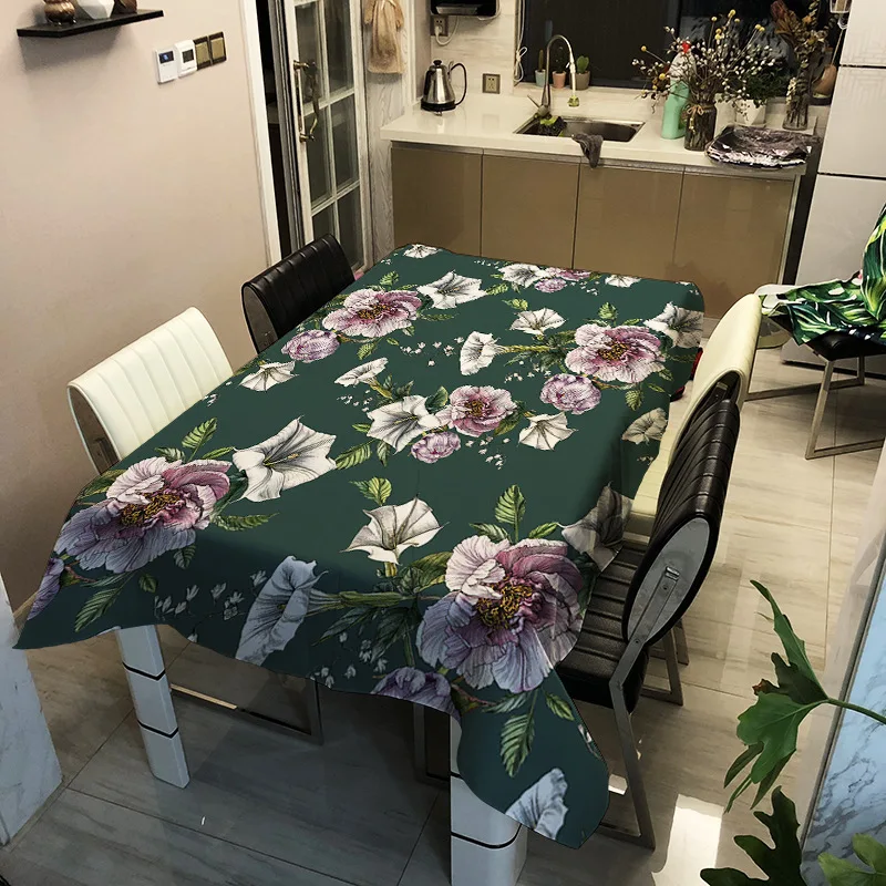 

Washable Waterproof Printed Flower Series Pattern Household Tablecloth