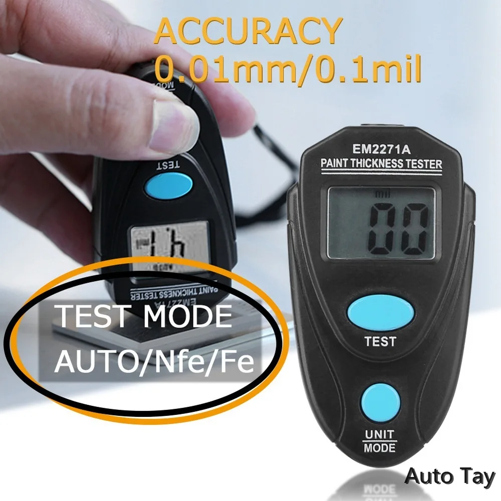 

EM2271 EM2271A Mini Automobile Thickness Gauging LCD Digital Painting Thickness Meter Car Coating Thickness Gauge Tester Tools