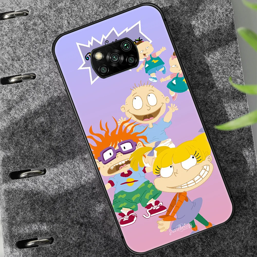 

cartoon Rugrat funny Phone case Cover Hull For Xiaomi Mi A2 A3 8 9 9T Note 10 Se Lite Pro black Cover Trend Cell Silicone