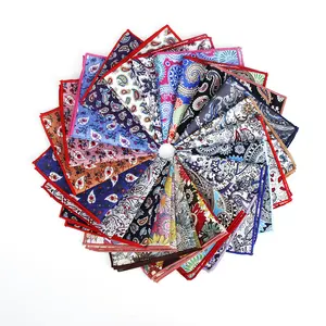 Новый хлопковый носовой платок 24x24 см с принтом цветов Пейсли карманные квадраты модный винтажный костюм винтажное карманное полотенце Hanky для мужчин