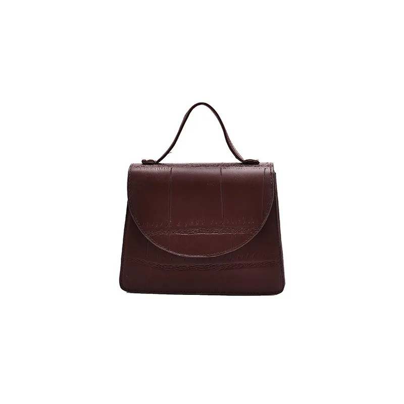 

Textured winter new women's bag European and American retro messenger bag stone pattern portable small square bag
