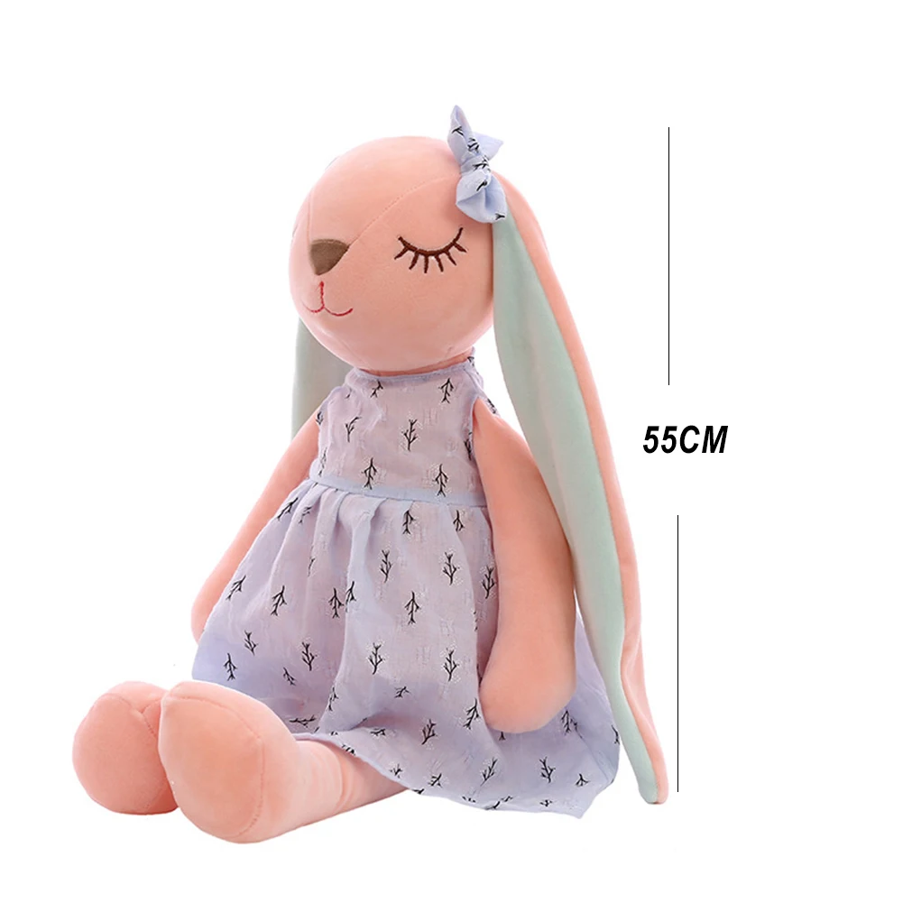 

Children 2021 Easter Cute Creative Short Plush Bunny Festival Gift Long Ear Princess Bunny (55CM) Remarks Independent Packaging