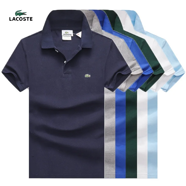 

100% cotton French designer design short-sleeved t-shirt men's brand slim lapel polo shirt men's bottoming shirt