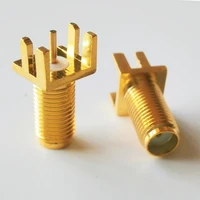 1x pcs new rf connector socket sma female askew jack center solder pcb clip edge mount lengthen 11mm brass coaxial rf adapters