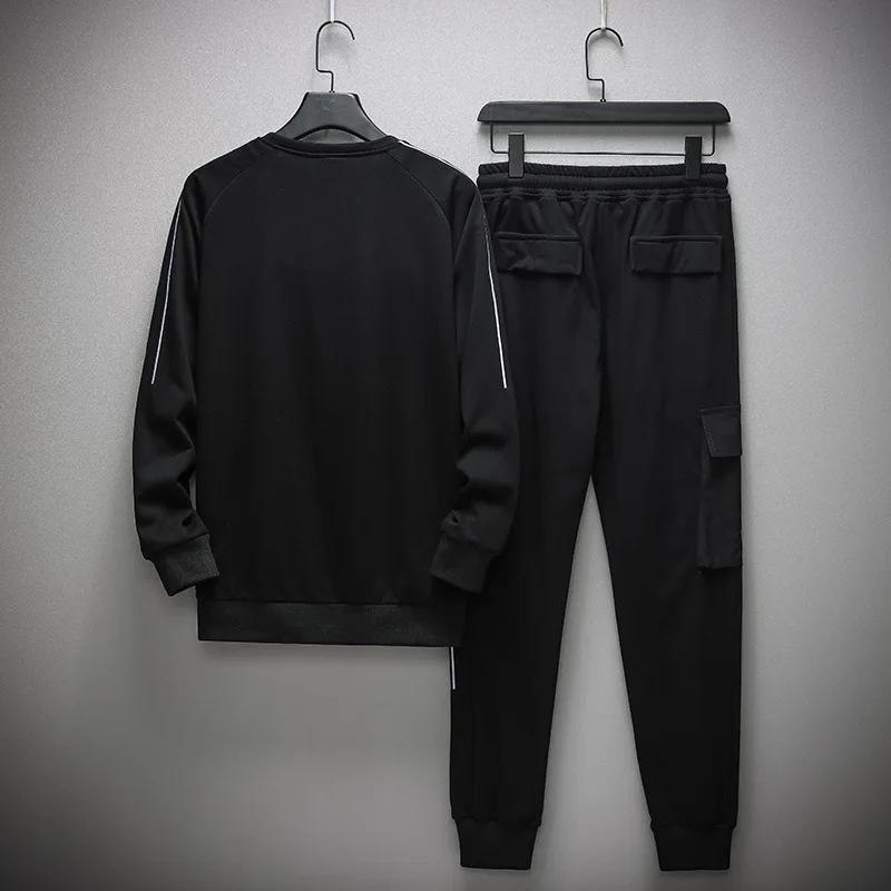 Мужской спортивный костюм с круглым вырезом свитшот длинными рукавами и