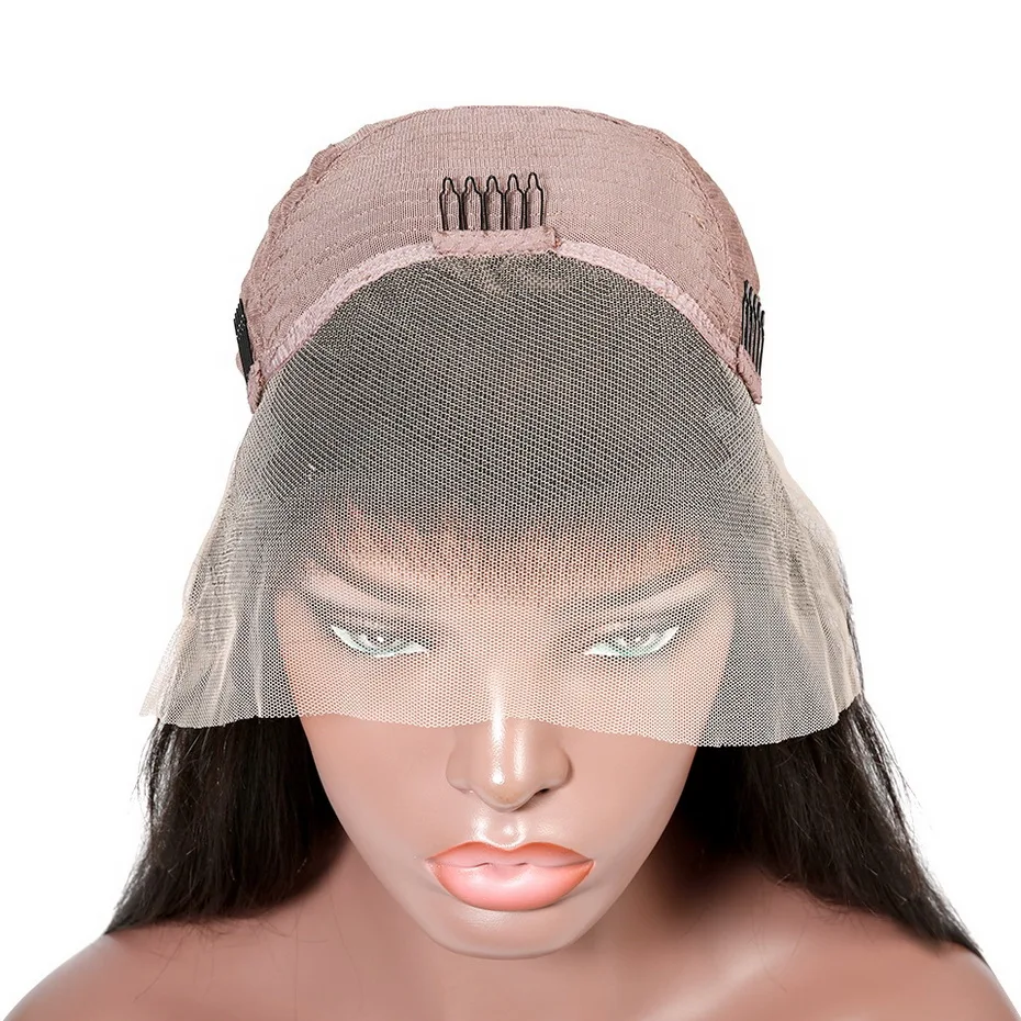 Парики на кружеве с челкой Бразильские прямые ms lula 150 плотность Remy 13x 4 8-30 дюймов