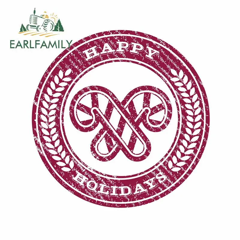 

EARLFAMILY 13cm X 13cm for Grunge Happy Holidays Camper Vinyl Car Stickers Waterproof Decal Suitable for All Types of Vehicles