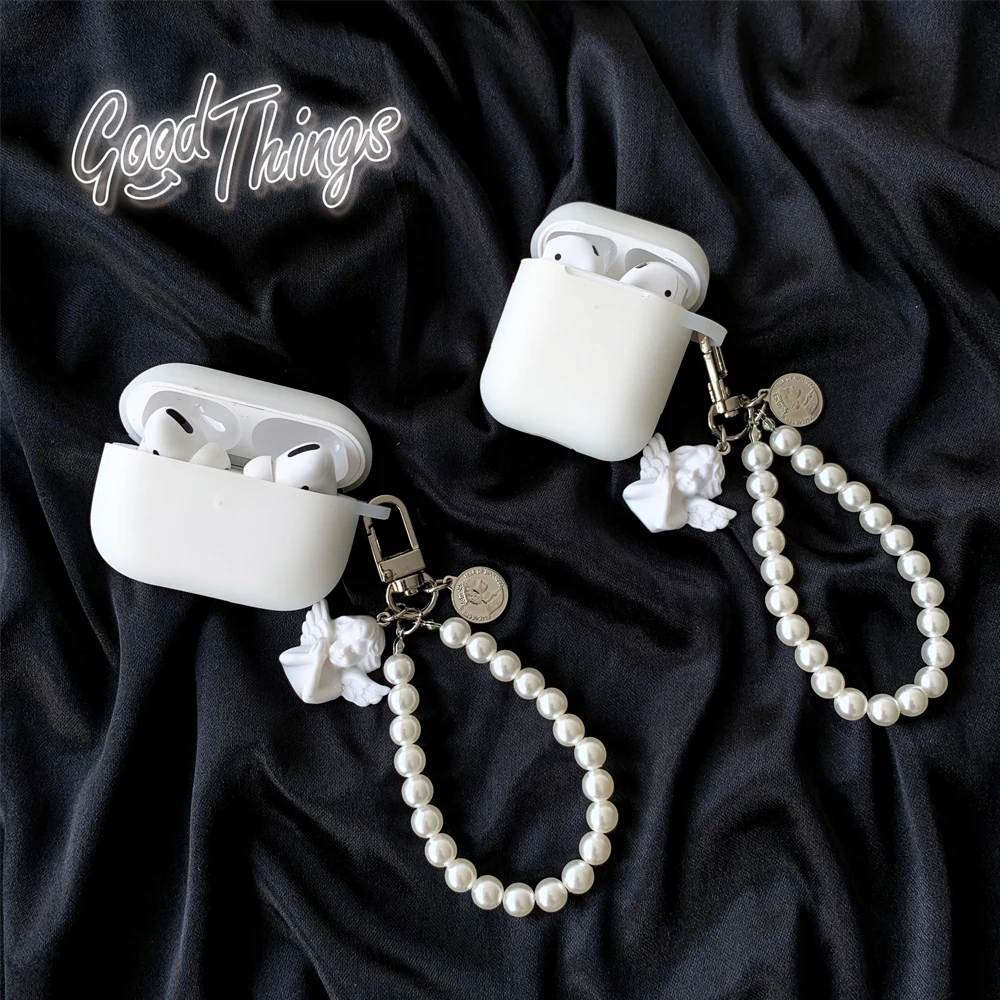 

Luxury Pearl Angel Case for Apple AirPods Pro Case for AirPods 1 2 Case Bluetooth Headset Box Wireless Earphone Accessories