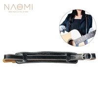 naomi electric guitar strap leather black adjustable shoulder strap for guitar electric guitar bass guitar parts accessories new