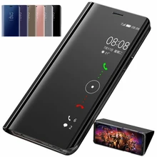 smart mirror flip stand case for oppo realme 8 7 6 5 3 x2 pro x lite x50 c1 c2 c3 c11 c12 c15 c17 6i 7i pu leather phone cover