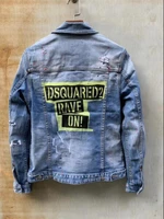 italian fashion brand dsquared2 mens label denim jacket sports style denim jacket 2828