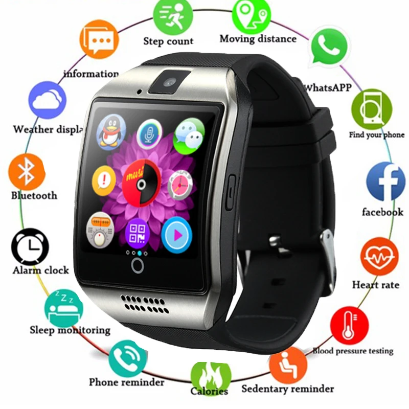 Умные часы с камерой мужские модные Bluetooth Smartwatch SIM TF слот для карты фитнес трекер