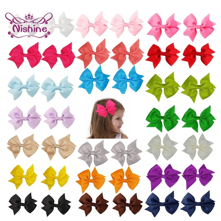 

10pcs/lot 9.5*7.5 CM Dovetail Bowknot Hairpin Solid Color Bow Hair Clips Fashion Baby Girls Headwear Birthday Party Decoration
