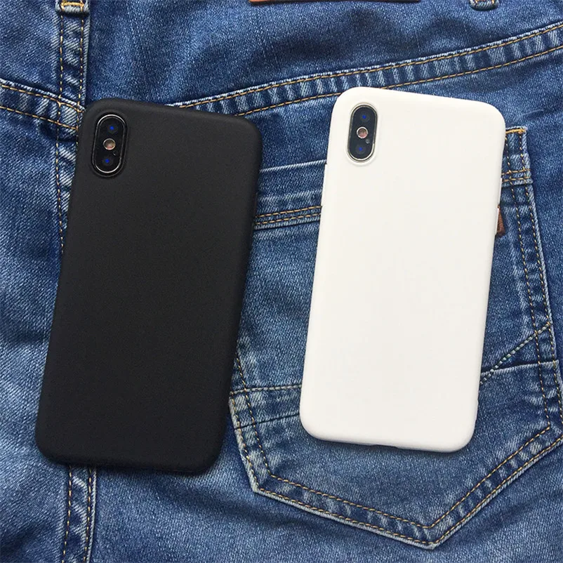 

White Black Matte Coque For iPhone 12 11 Pro Xs Max XR SE 2020 6 6S 7 8 Plus TPU Back Cover For iPhone 7 Plus Phone Case