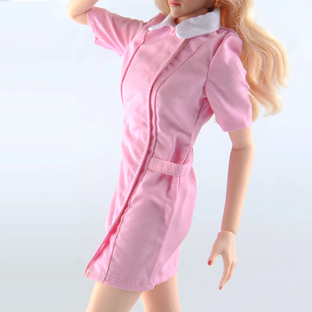 1/6 Nurse Uniform Pink Female Costume Model Dress Fit Girl Action Figure No Body