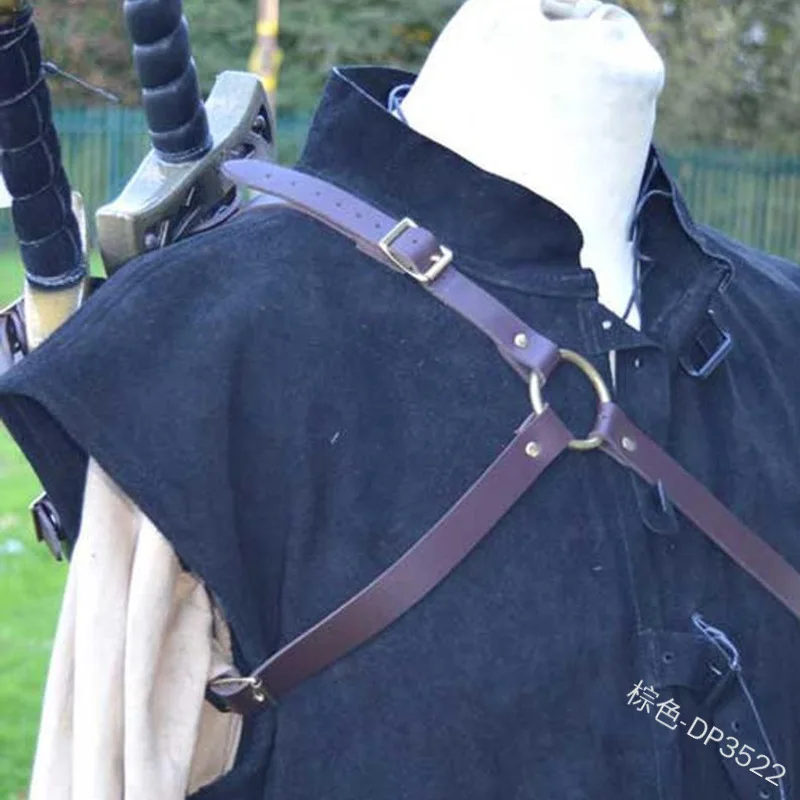 Средневековый рыцарь Сзади Двойной ножны плечевой ремень держатель меч скаббард