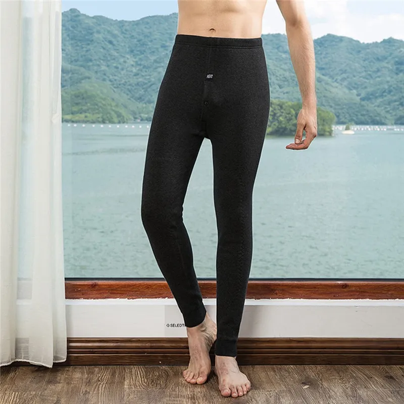 Теплые мужские штаны с нижней частью термоса осенне-зимние брюки термобелье