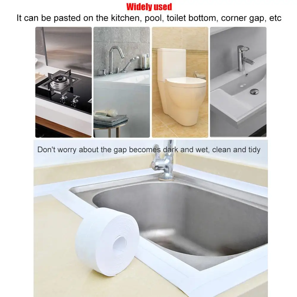 Самоклеящаяся лента из ПВХ с защитой от против плесени для кухни ванной газовой