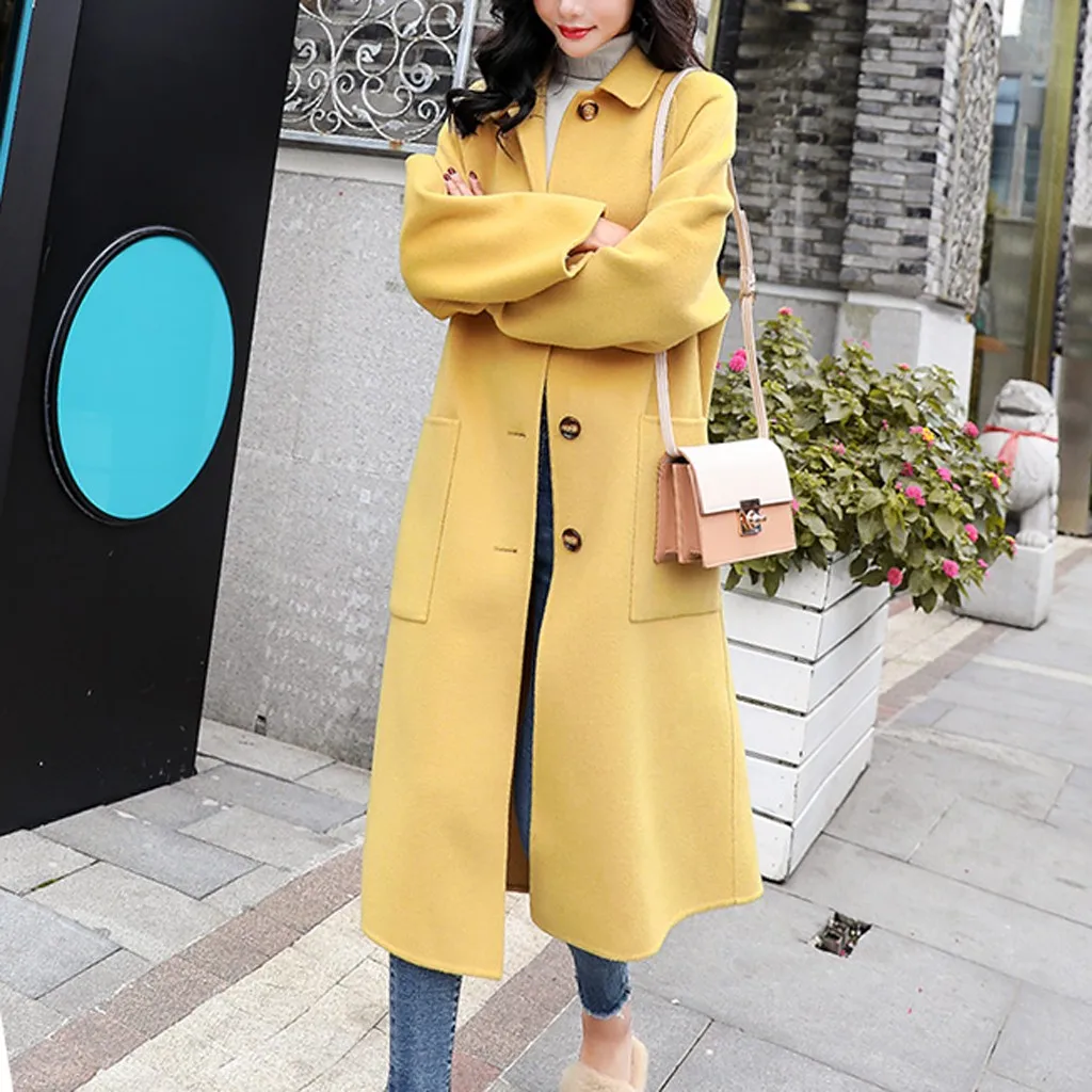 Осенне зимнее женское Шерстяное Пальто 2019 Новое высококачественное тонкое