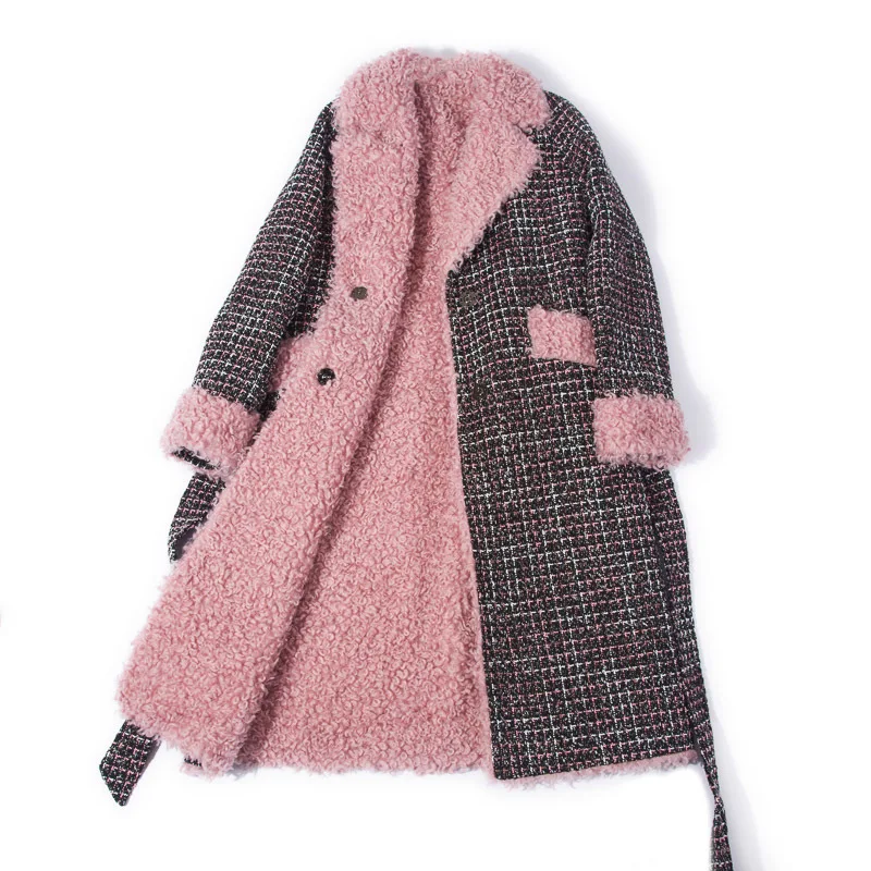 

Женское шерстяное пальто с поясом, модное шерстяное пальто с подкладкой из 100%-ной шерсти, Осень-зима 2020
