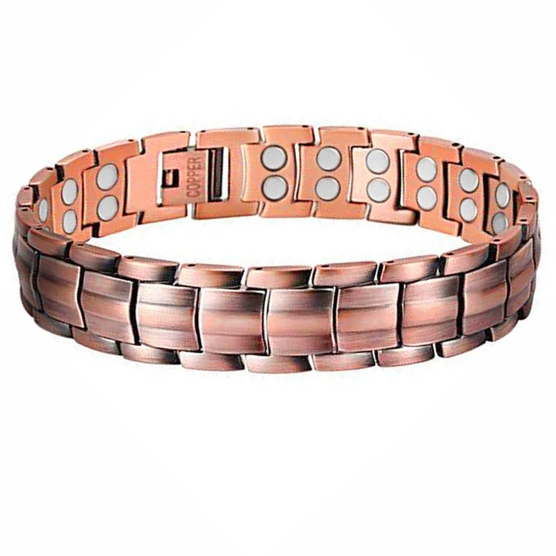 Мужской и женский элегантный браслет из чистой меди энергетический германий