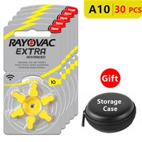 hearing aid batteries size 10 za rayovac extra advancedpack of 30yellow tab pr70 1 4v type a10 zinc air battery