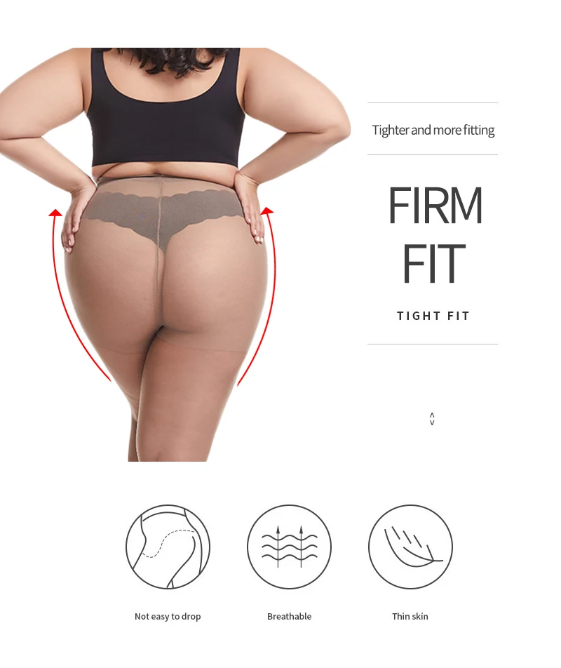 2 шт. ультра-тонкие колготки большой Размеры женские супер стрейч больших