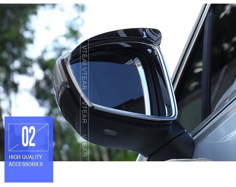 Vtear для VW Tiguan MK2 ABS хром зеркало заднего вида дождь бровей Солнечный козырек крышка авто продукты Ремонт Аксессуары