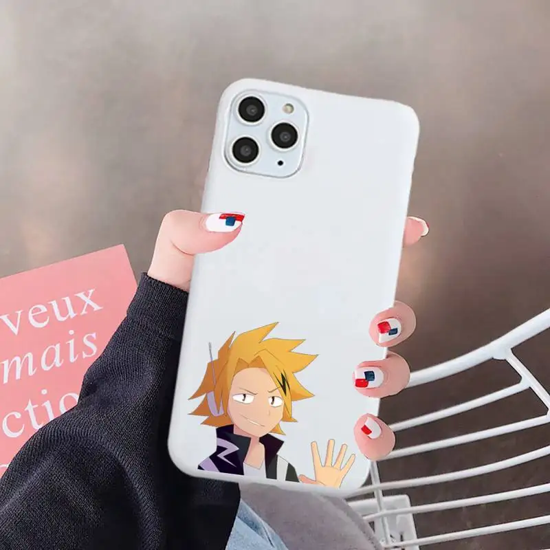 

Denki Kaminari Phone Case White Candy Color for iPhone 6 7 8 11 12 s mini pro X XS XR MAX Plus