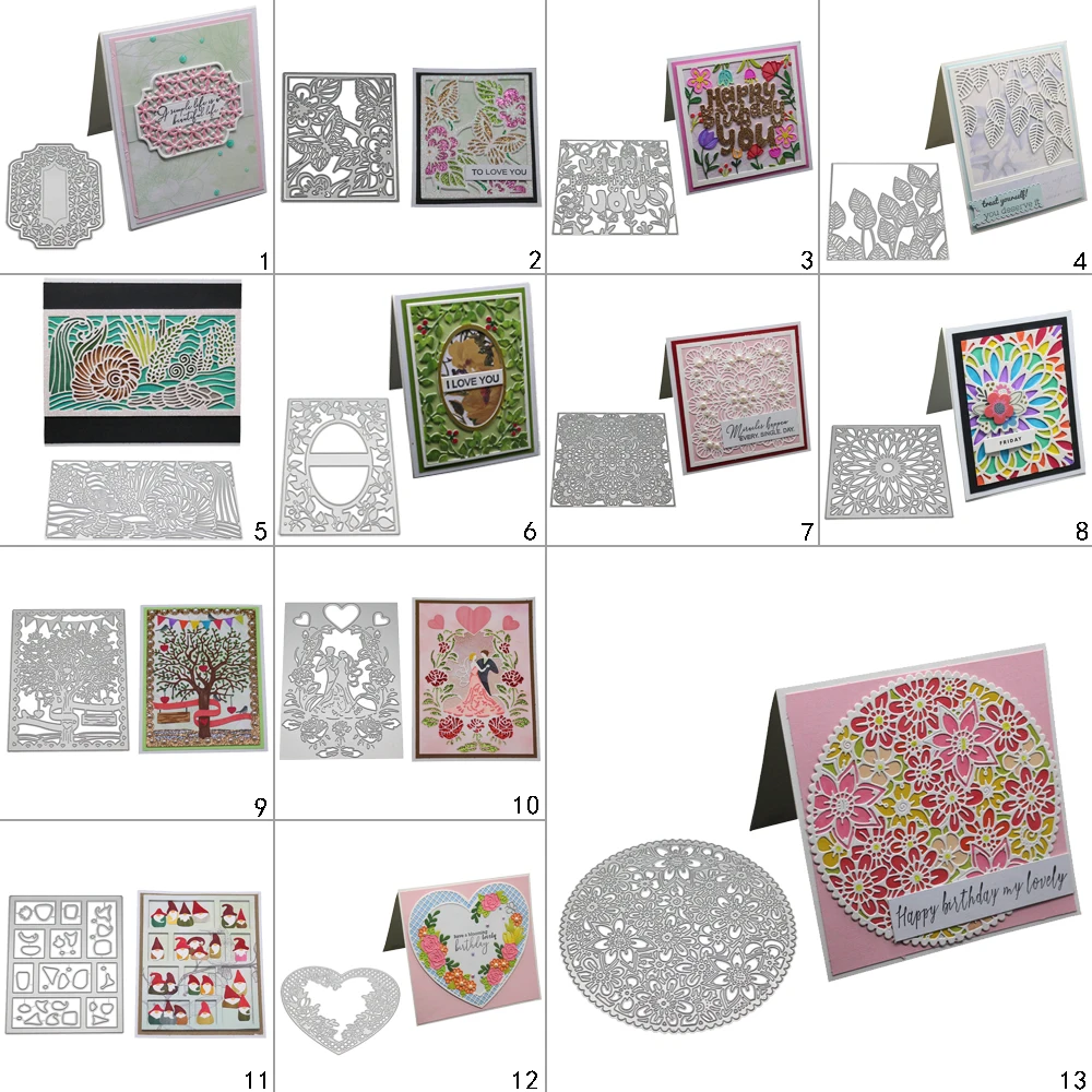 Цветок квадратная рамка режущие штампы металлический Трафарет DIY скрапбук