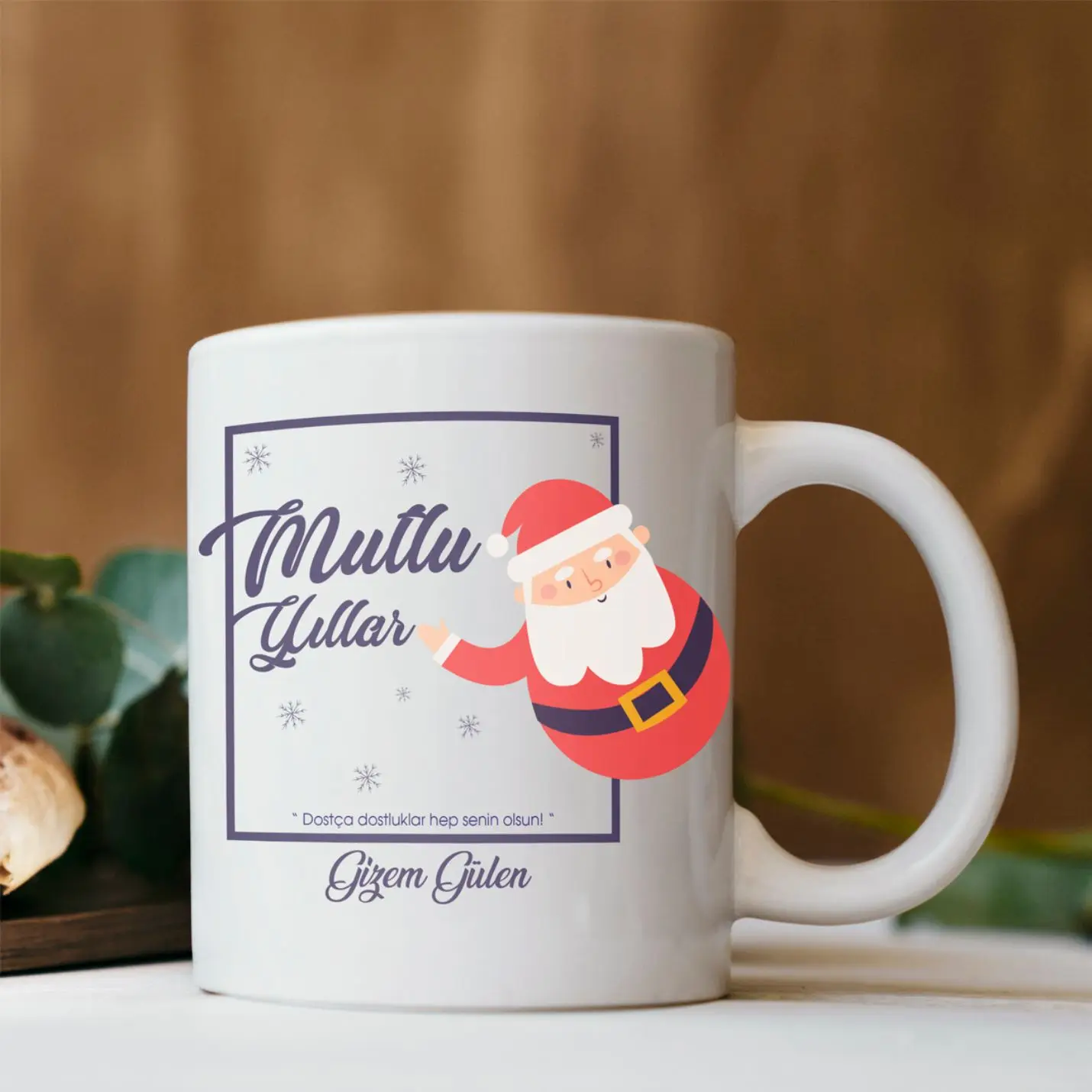 

Personalized Christmas Santa Claus Theme White Mug Cup