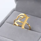 Кольцо женское, из нержавеющей стали A-Z с буквами алфавита, ювелирные изделия в стиле готик-панк
