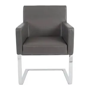 

China Grey Kitchen Dining Chairs Set Linen Fabric Upholstered Living Room Chair with High Soft Backrest Strong Metal silver Leg