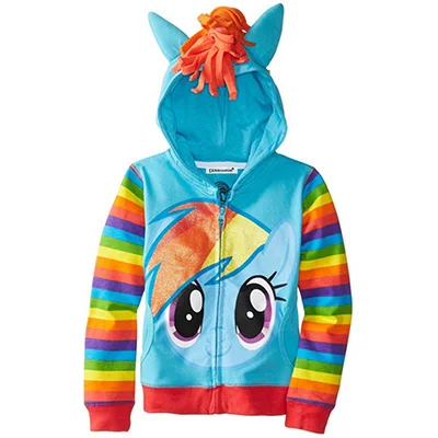 as the picture Girls Hooded Coats Fashion Printed Long Sweatshirt Windbreaker For Girls Autumn Outerwear Kids Wind Coat Children Clothing - Цвет: as the picture