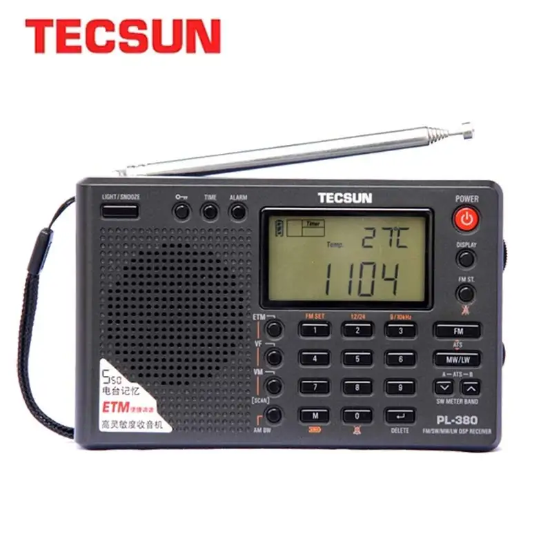 Tecsun PL-380 полнодиапазонная радио Цифровая Демодуляция стерео PLL портативное радио FM/LW/SW/MW приемник DSP интернет радио