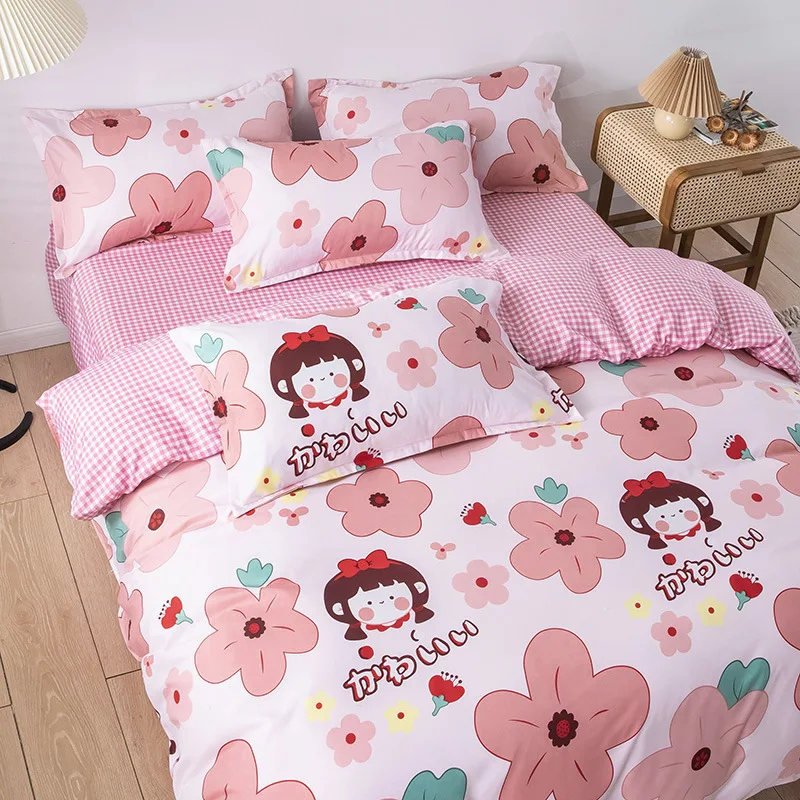 

Romantic Girl Warm Youthful Style Home Textile Duvet Cover Bed Sheet Pillow Case Single Double Queen King For Home Bedding Set