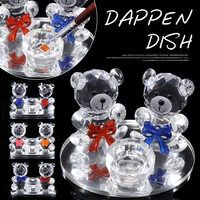 for dappen dish acrylic liquid powder cute sweet bear glass crystal cup with lid manicure tool for nail art 4 cute bear styles