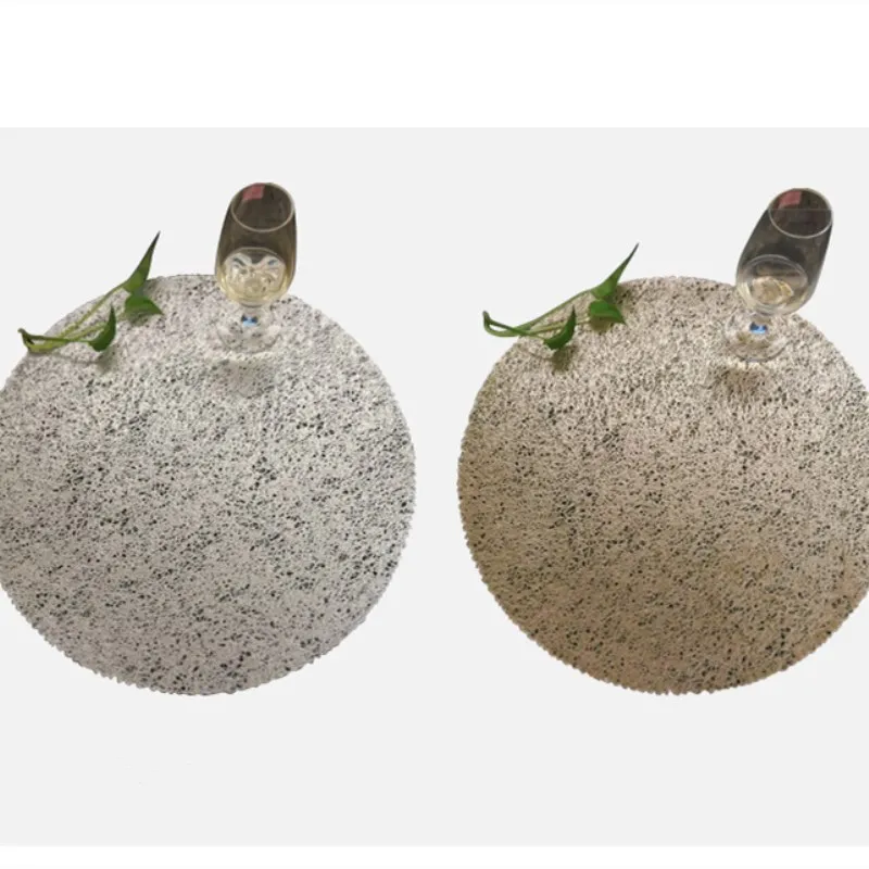 Круглые коврики из ПВХ золотистого и серебристого цвета коврик для обеденного