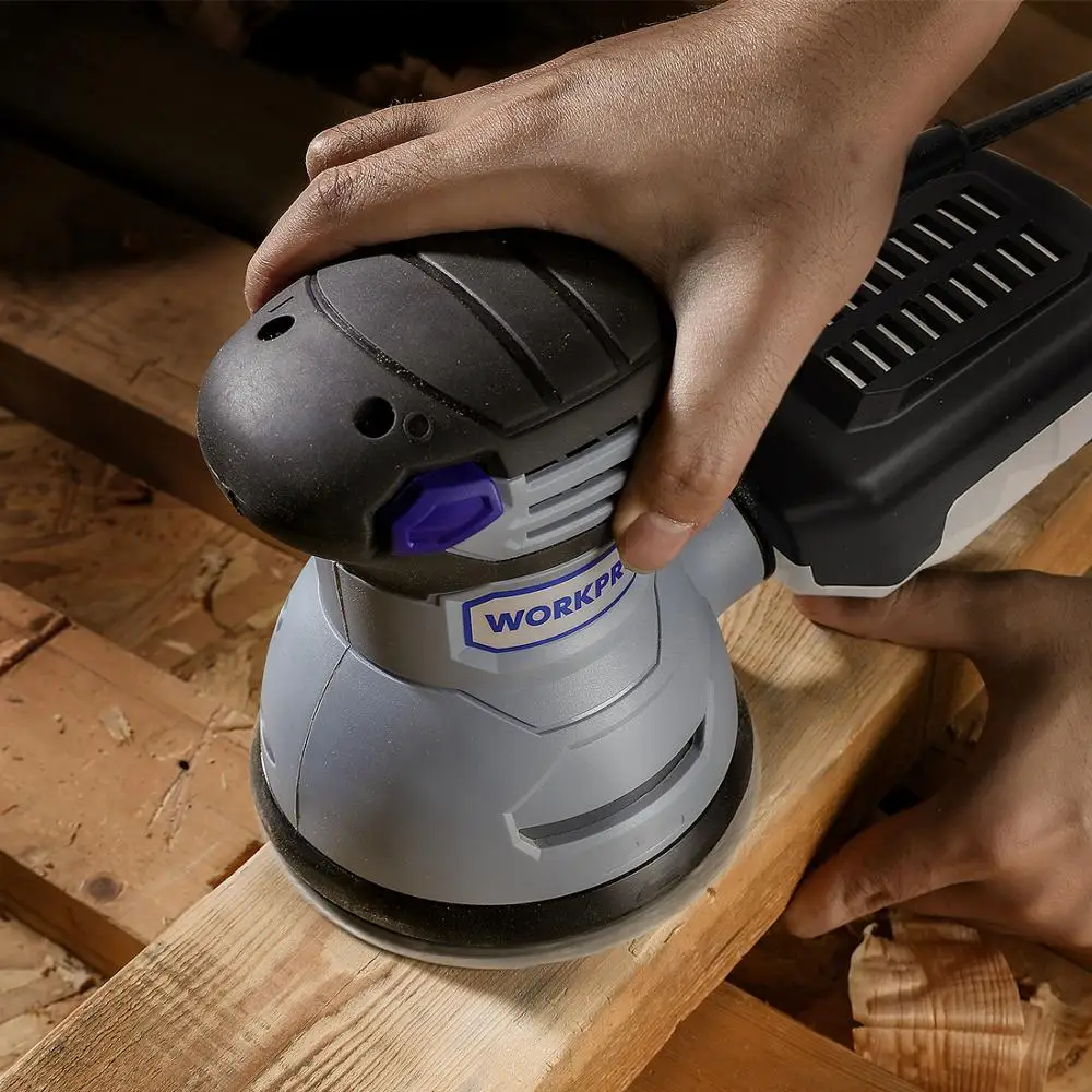 Шлифовальный станок WORKPRO 300 Вт с регулируемой скоростью шлифовальный наждачной