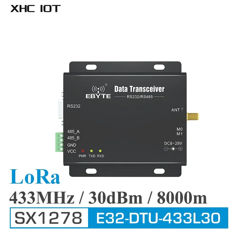 

SX1278 433MHz RS485 RS232 LoRa Wireless Data Transceiver Rf Module 30dBm 8km Long Dstance SMA-K Uhf E32-DTU(433L30) XHCIOT