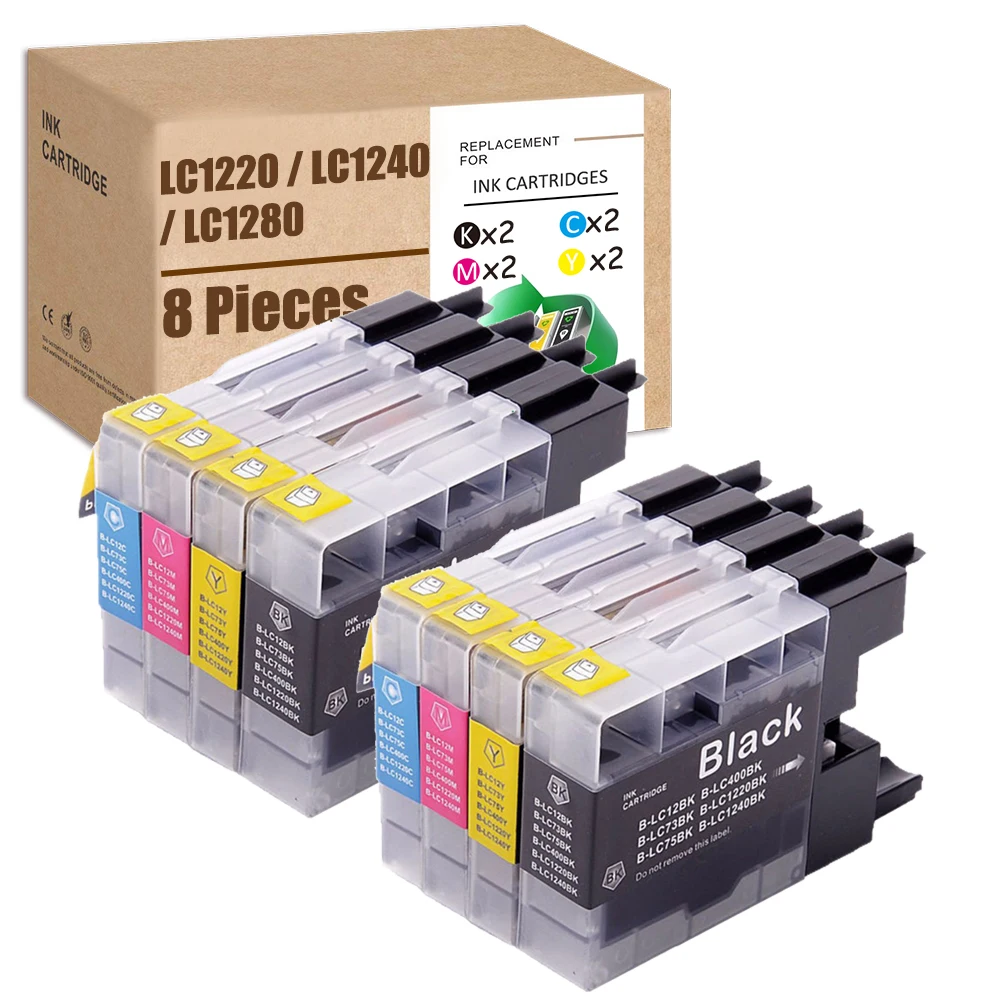 For Brother LC1280 LC-1280 XL LC1240 LC-1240 XL LC-1220XL Ink Cartridge for DCP-J525W DCP-925DW MFC-J430W J625DW J6510DW J6510DW