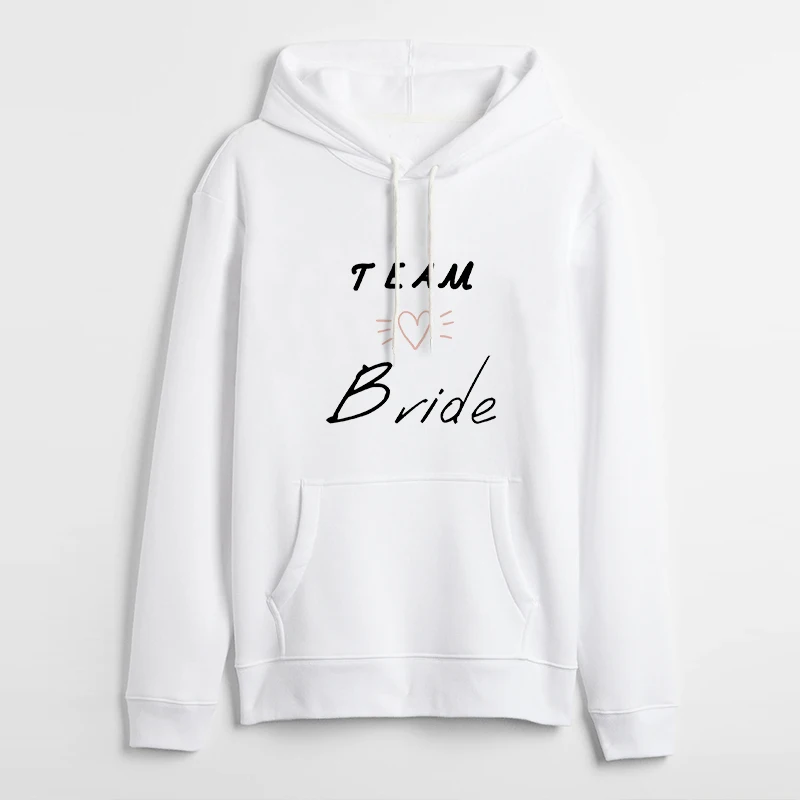 

Team Bride Print Unisex Long Sleeve Cotton Hoodies Bachelorette Wedding Party Graphic Sweatshirt Harajuku Female Tops Clothing