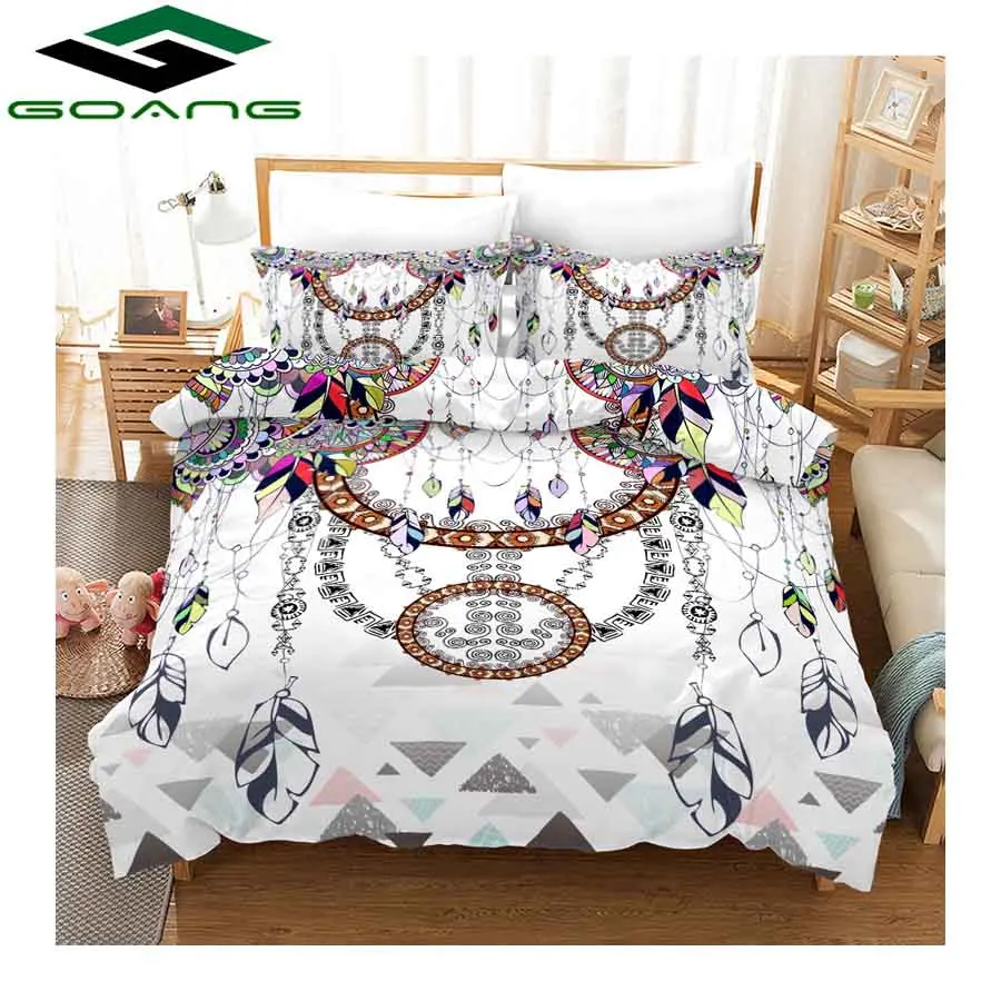 Черный GOANG простыня пододеяльник и наволочка 3d цифровая печать boho Роскошные наборы постельных принадлежностей домашний текстиль Лидер продаж - Цвет: Черный