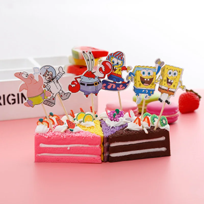 

Happy Birthday Events Party Baby Girls Boys Kids Favors Cartoon Theme Cake Card Wtih Sticks Decorations Cupcake Toppers 24PCS
