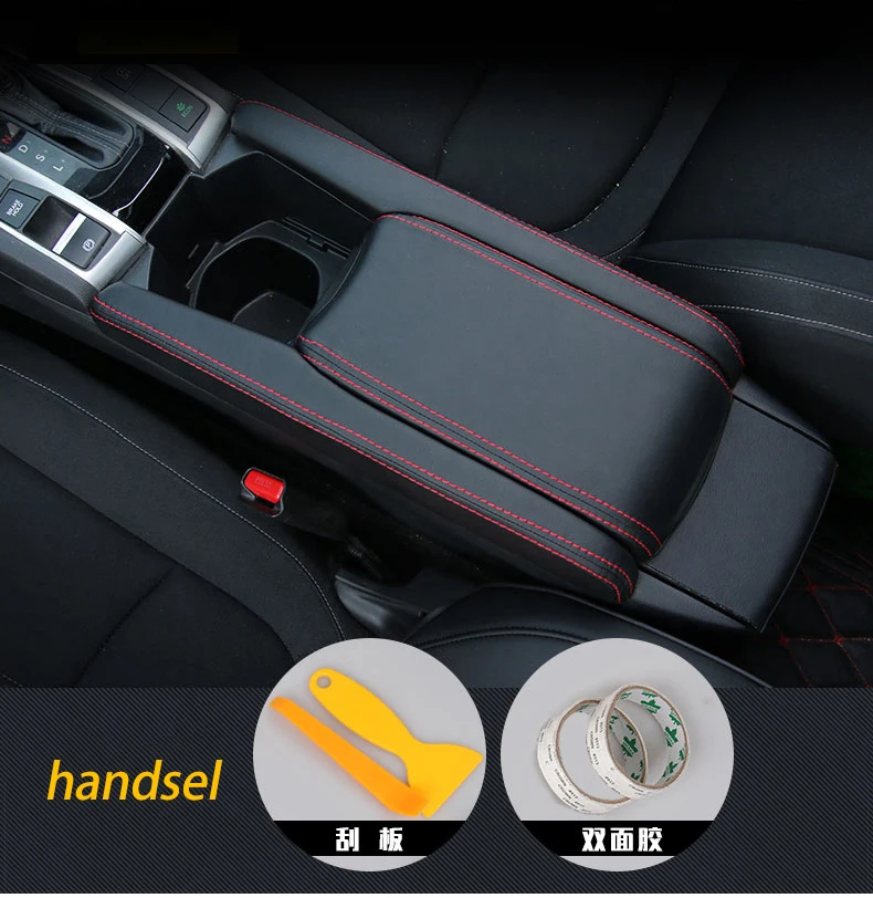 Кожаный Автомобильный Брелок с консоли подлокотника Box рукавом Крышка Pad центр хранения Обложка Чехол коврик для Honda Civic 10th аксессуар