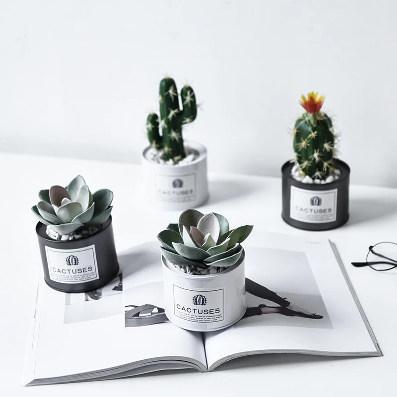 Зеленое растение в скандинавском стиле искусственные цветы растения горшке