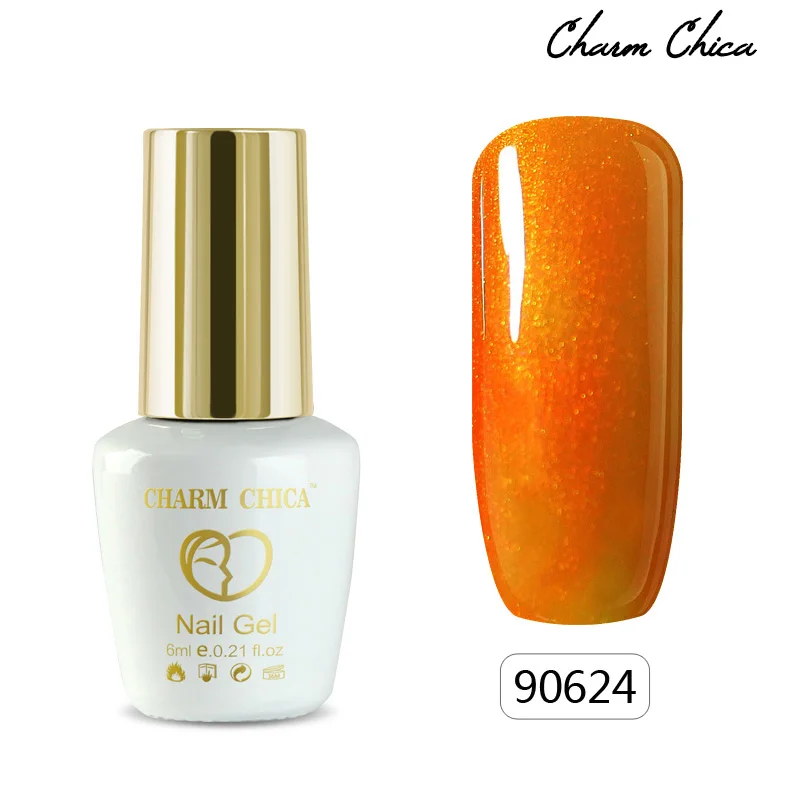 CHARM CHICA Гель-лак для ногтей 6 мл винный красный и белый цвет черный замачиваемый УФ