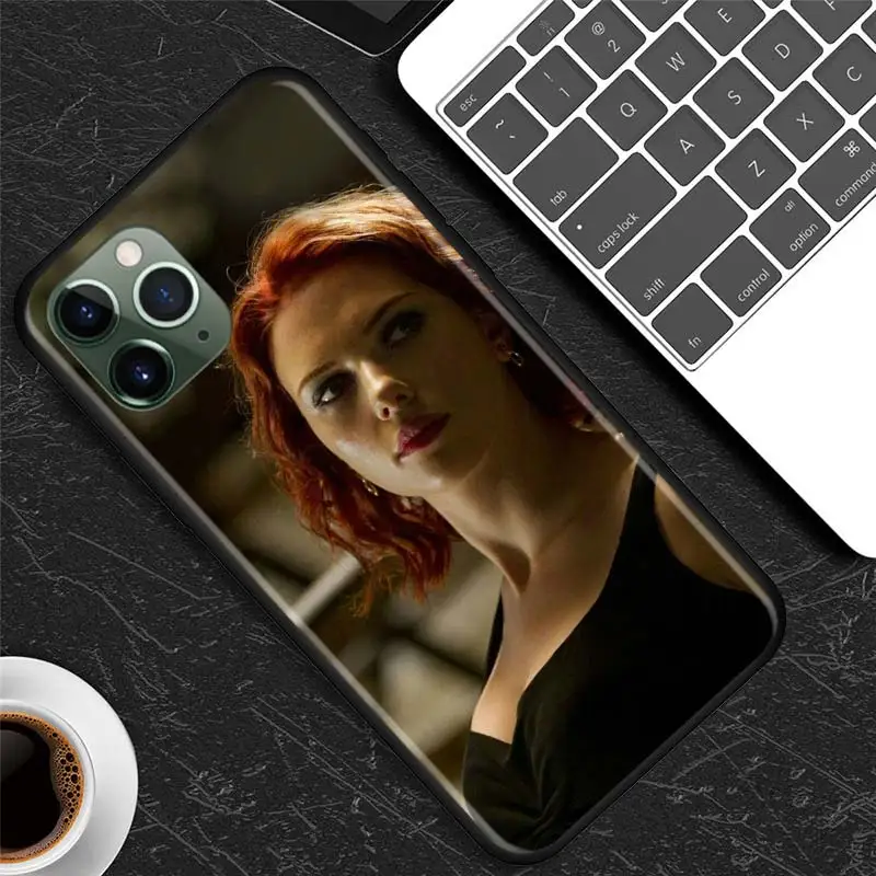 

Black Widow Case for Apple iphone 11 Pro Max XS X XR 7 8 6 6S Plus 5 5S SE Black Silicone Phone Cover Caso
